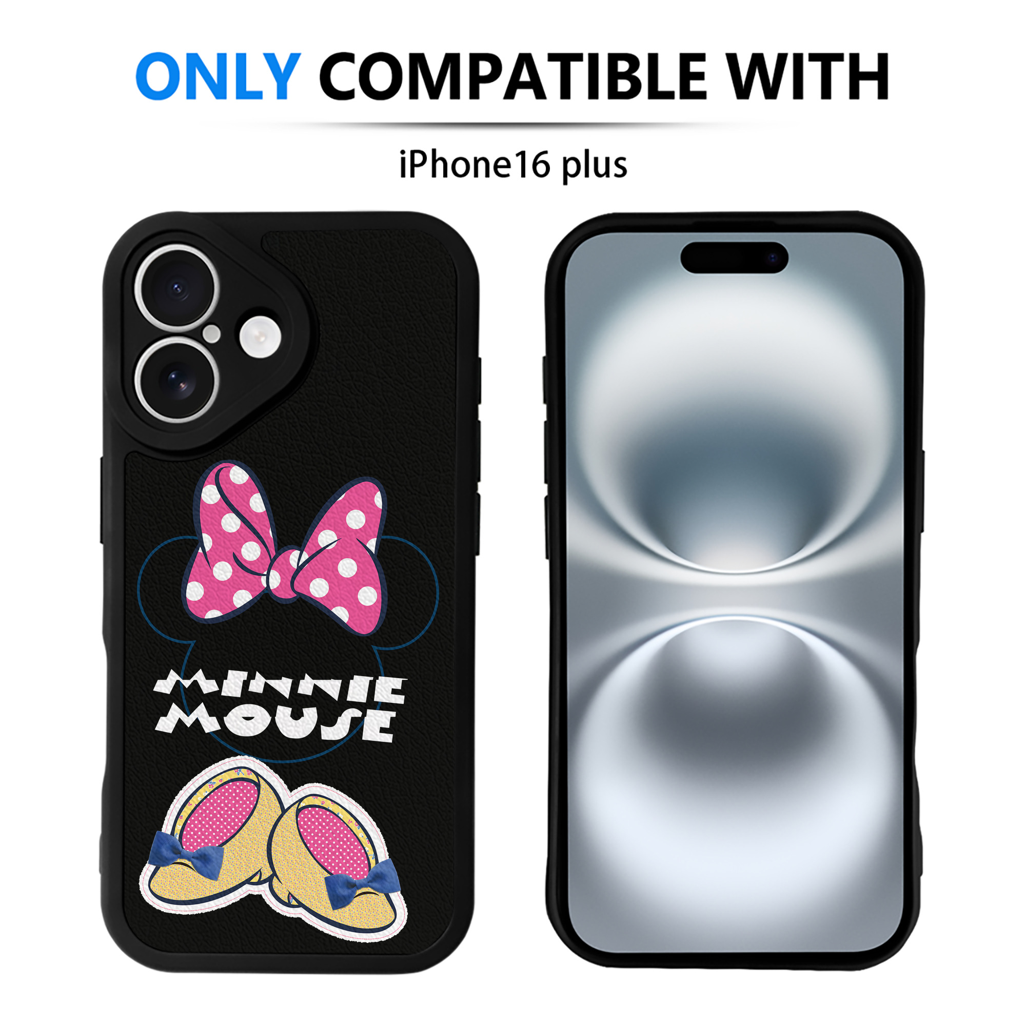 （画像用） ミッキーマウス Mickey Mouse 【iPhone 16シリーズ対応】シリコンスマホケース（レザー調） 材質：シリコン